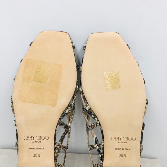 Jimmy Choo- SAI FLAT- Natural Snake Printed Leather - Picture 11 of 15